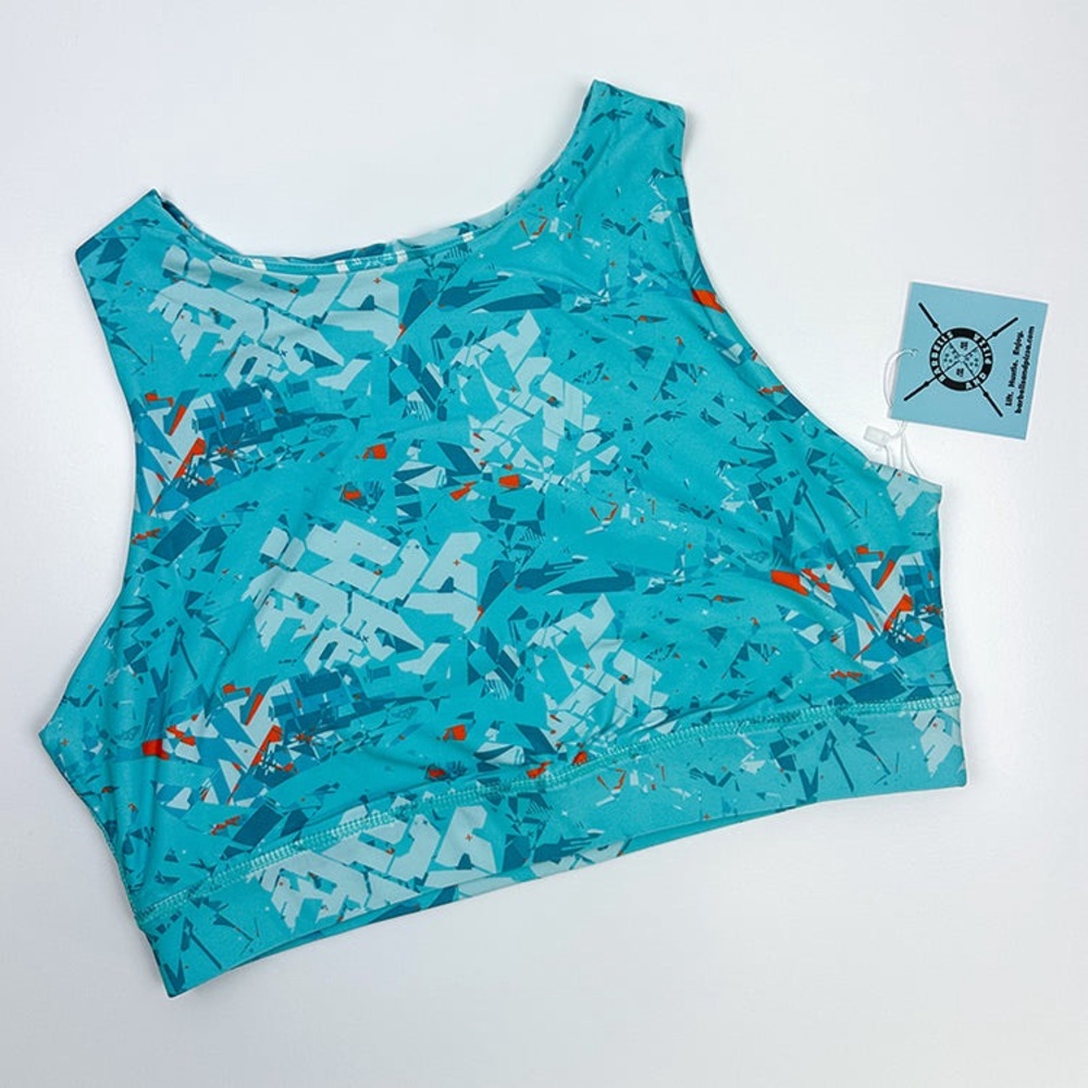 Barbells and Pizza Velocity Bra - Teal